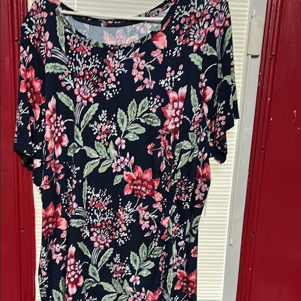 Croft & Barrow Navy Floral Blouse